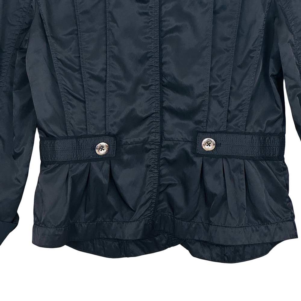 White House Black Market Black Peplum Jacket Chic Office Punk Utility Moto - Picture 5 of 6